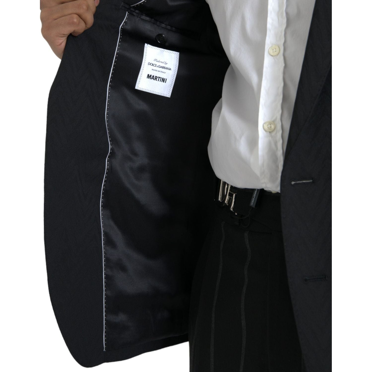 جاكيت ومعطف وبليزر مارتيني بقصّة Slim Fit باللون الأسود من Dolce &amp; Gabbana