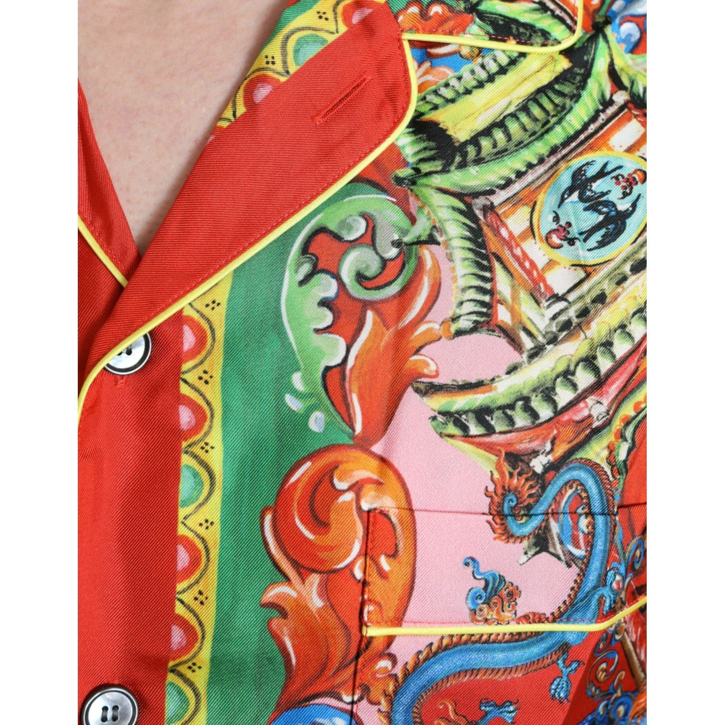 Dolce & Gabbana Multicolor Patterned Button Down Casual Shirt Dolce & Gabbana