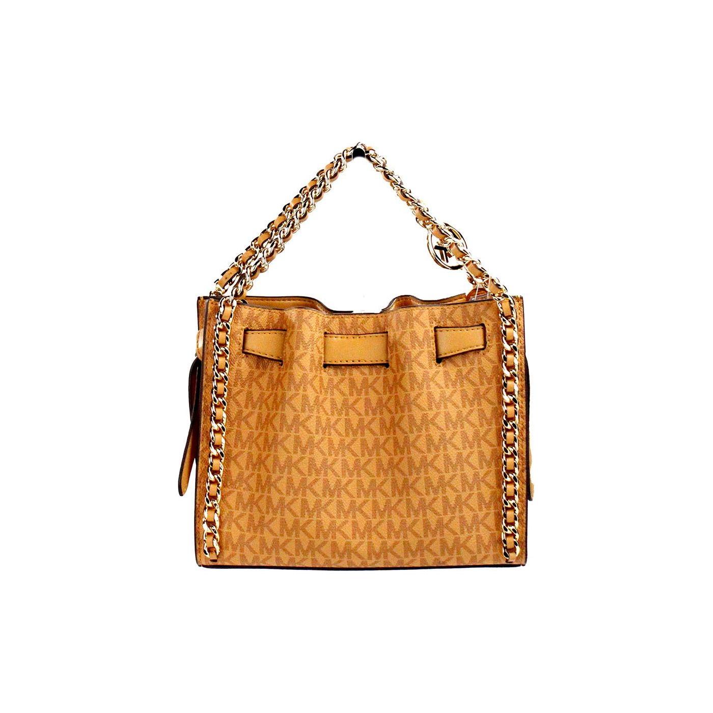 Michael Kors Mina Small Belted Cider Signature PVC Chain Inlay Crossbody Bag Michael Kors