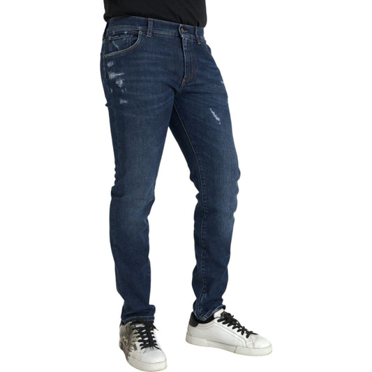 Dolce & Gabbana Blue Slim Fit Cotton Skinny Men Denim Jeans Dolce & Gabbana