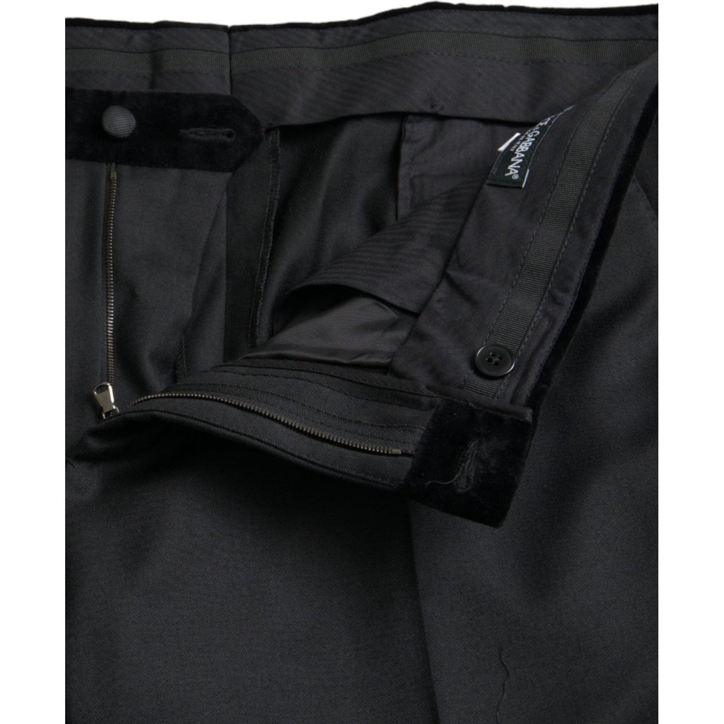 Dolce & Gabbana Black Silk Men Skinny Dress Pants Dolce & Gabbana