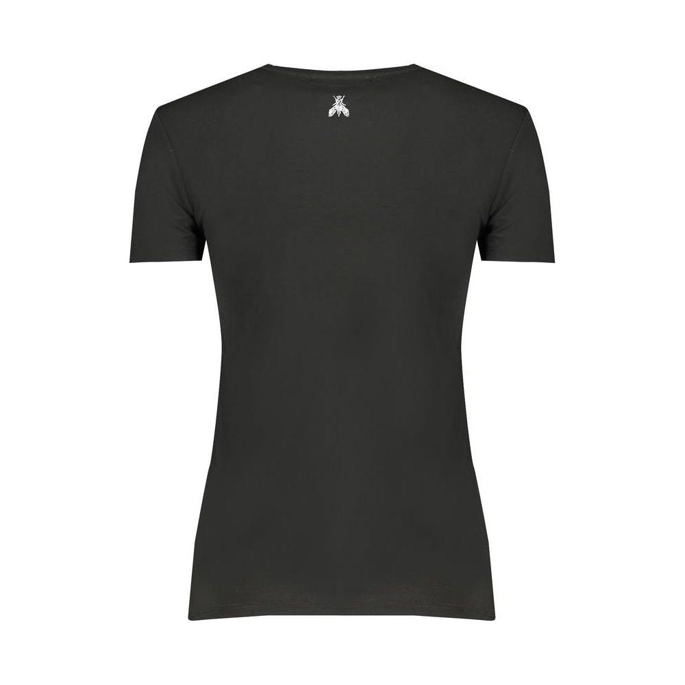 Patrizia Pepe Black Elastane Tops & T-Shirt Patrizia Pepe