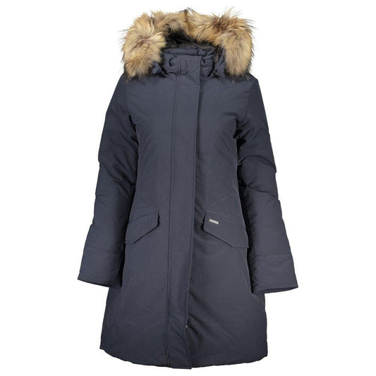 Woolrich Blue Cotton Jackets & Coat