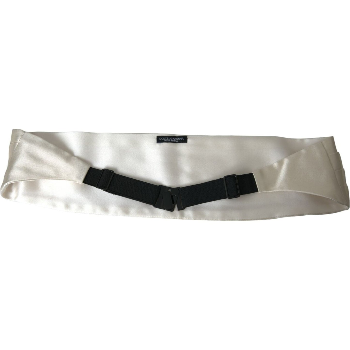 Dolce & Gabbana White Men Wide Waist Silk Belt Cummerbund Dolce & Gabbana