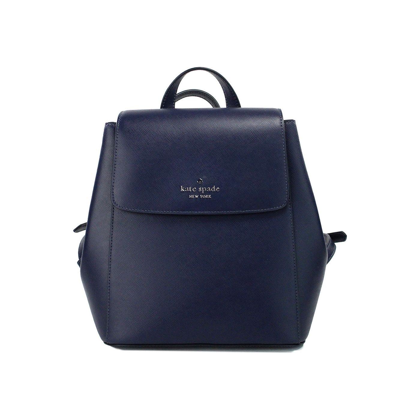 Kate Spade Madison Navy Saffiano Leather Medium Flap Shoulder Backpack Bag Kate Spade