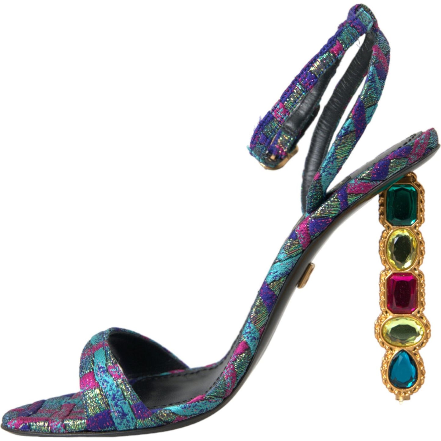 Dolce & Gabbana Multicolor Jacquard Crystals Sandals Shoes Dolce & Gabbana