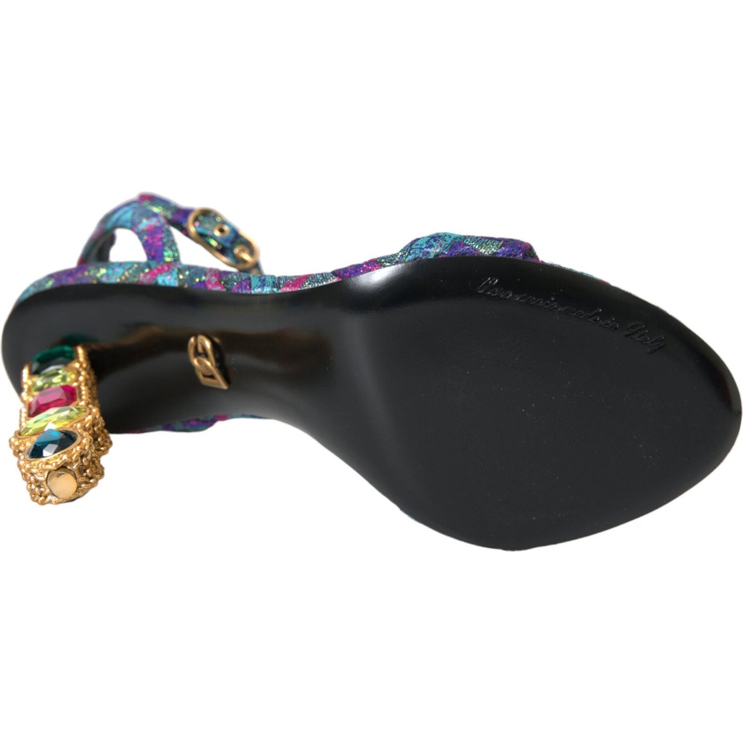 Dolce & Gabbana Multicolor Jacquard Crystals Sandals Shoes Dolce & Gabbana