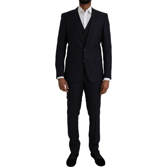 Dolce & Gabbana Blue Fantasy MARTINI Formal 3 Piece Suit Dolce & Gabbana