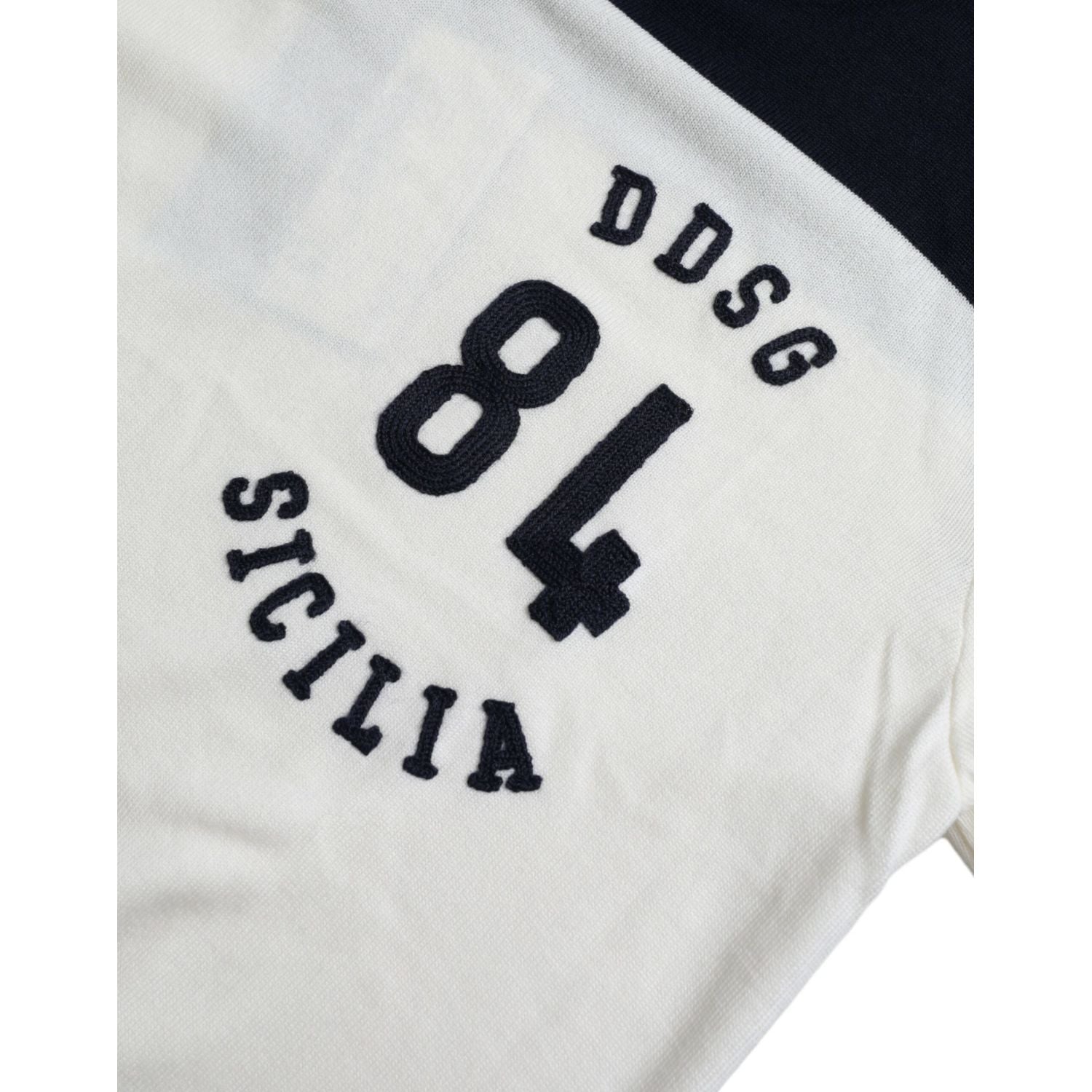 قميص هنلي من مجموعة SICILIA باللون الأبيض والأسود من Dolce &amp; Gabbana