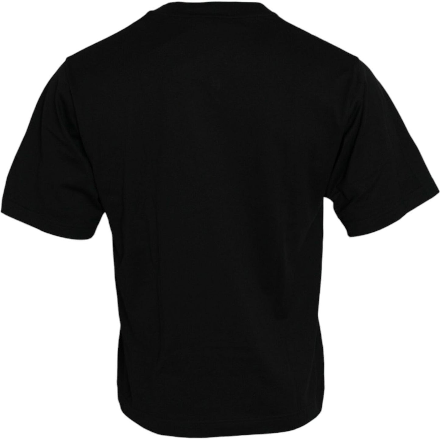 Dolce & Gabbana Black Embellished Cotton Crew Neck T-shirt Dolce & Gabbana