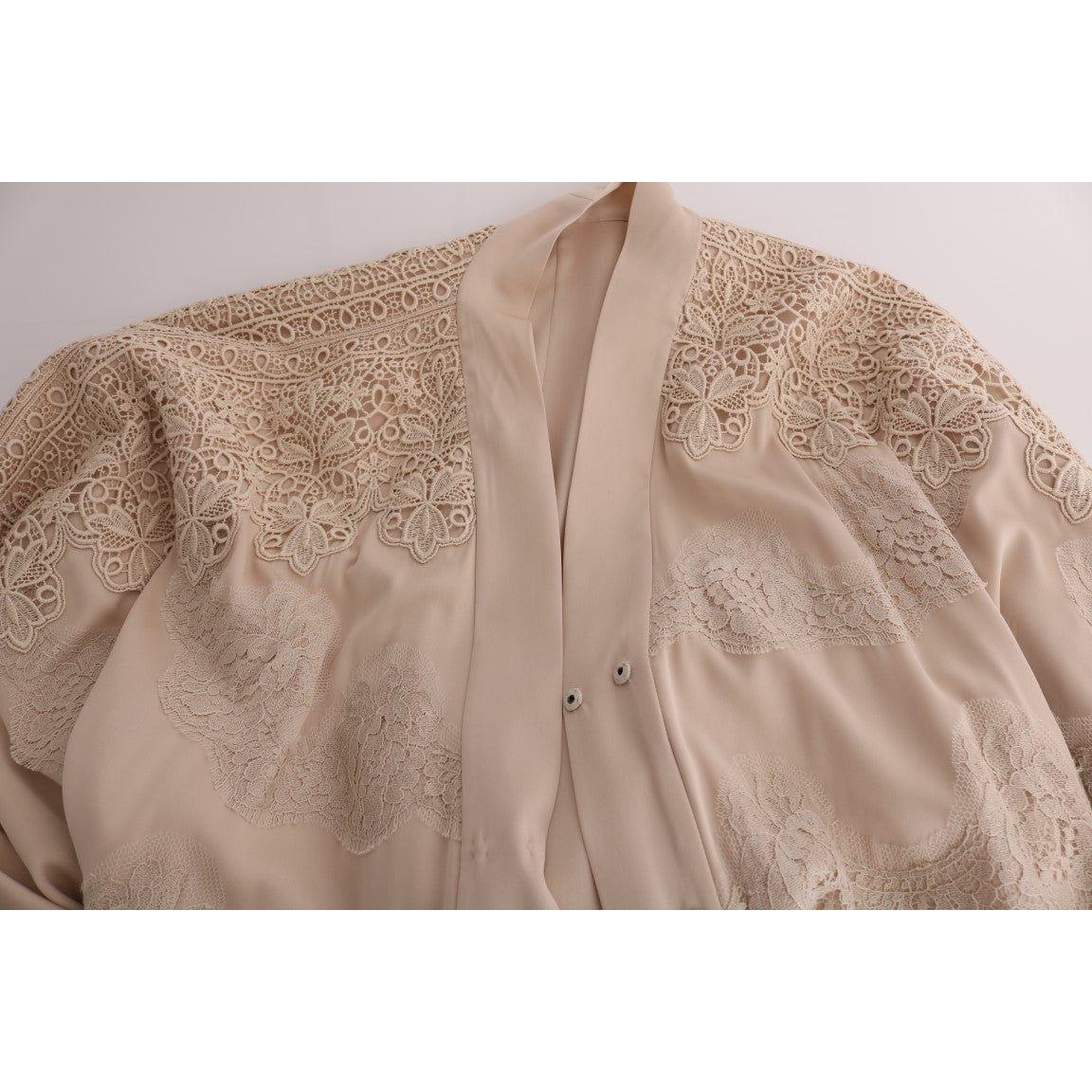 Dolce & Gabbana Elegant Beige Cape Kaftan Dress Dolce & Gabbana