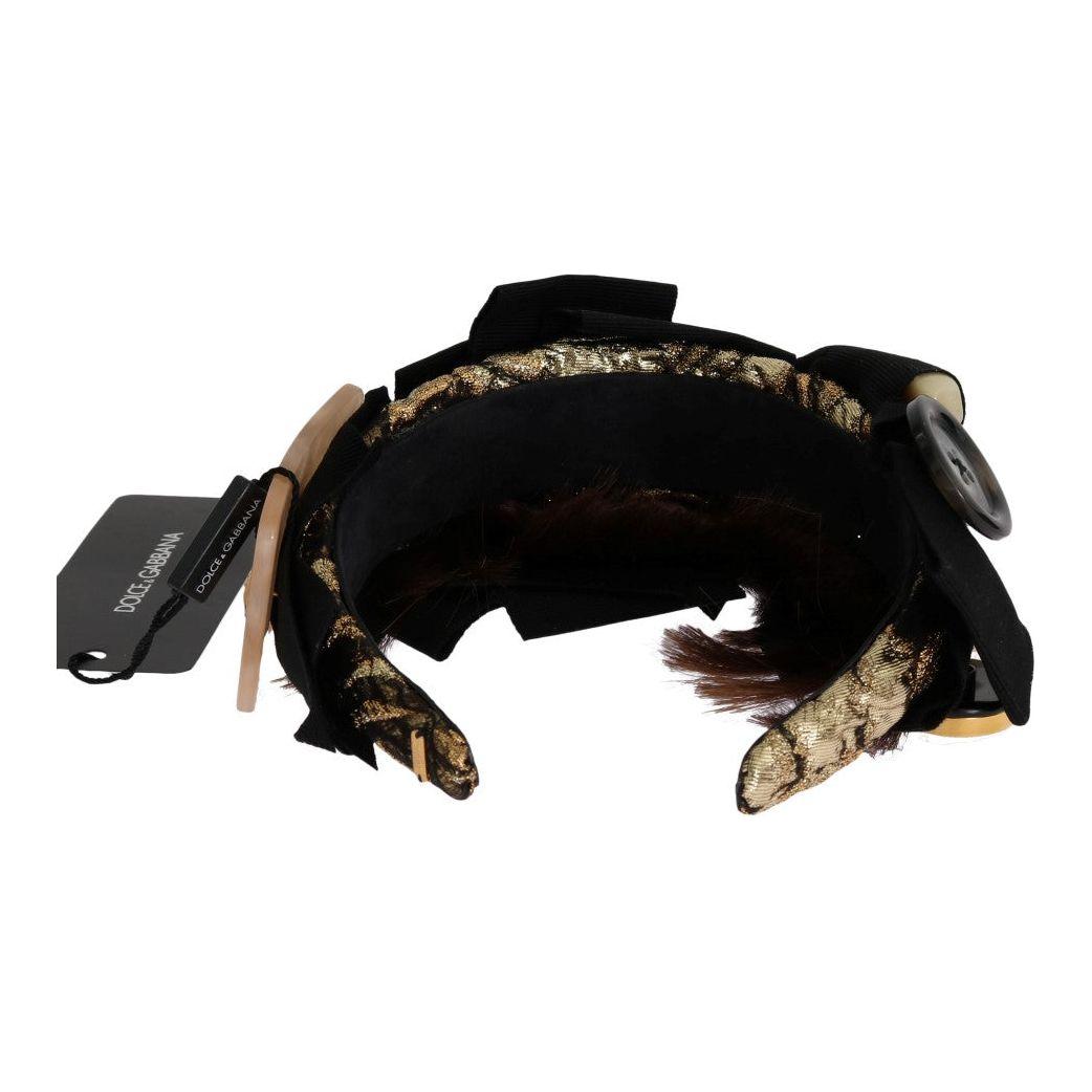 Dolce & Gabbana Clear Crystal Brown Hair Headband
