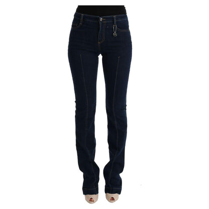 Costume National Blue Cotton Bootcut Flared Jeans Jeans & Pants