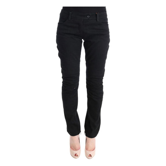 Ermanno Scervino Chic Black Slim Fit Trousers Jeans & Pants Ermanno Scervino