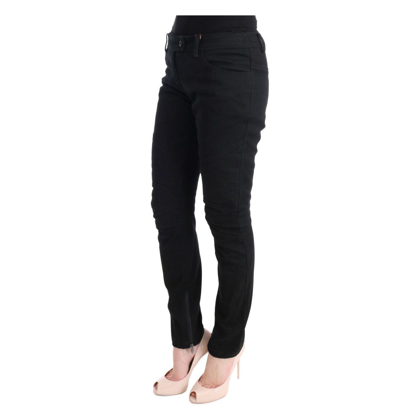 بنطلون Ermanno Scervino Slim Fit باللون الأسود الأنيق