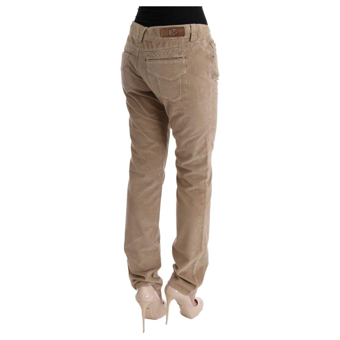 Ermanno Scervino Beige Regular Fit Luxe Trousers Jeans & Pants Ermanno Scervino