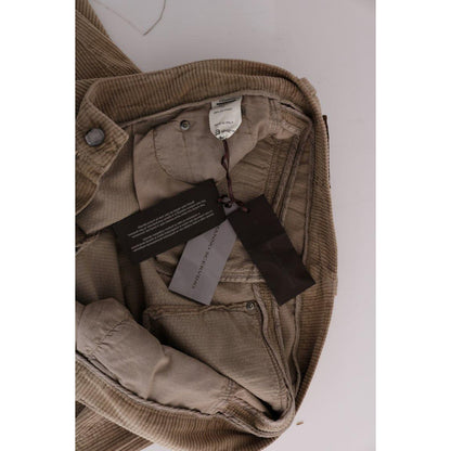 Ermanno Scervino Beige Cotton Velvet Regular Fit Pants