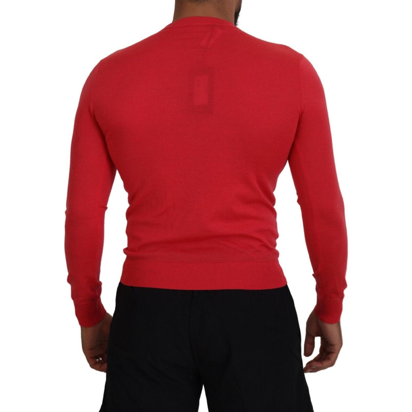 Dsquared² Red Wool Long Sleeves Crewneck Pullover Sweater Dsquared²