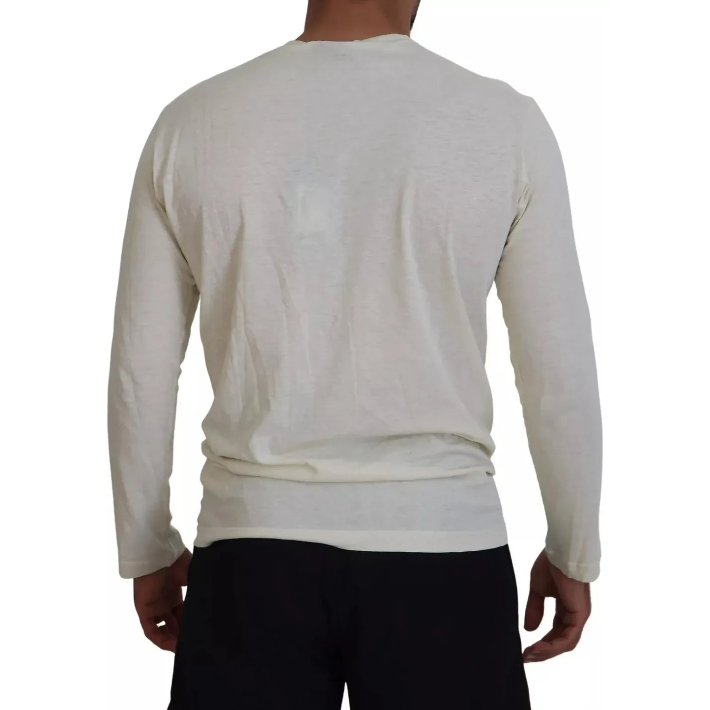 Dsquared² Beige Cotton Linen Long Sleeves Pullover Sweater Dsquared²