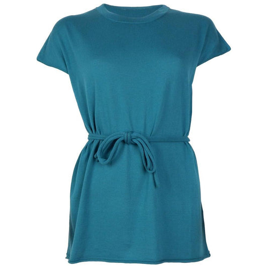 Alpha Studio Green Cotton Dress Alpha Studio Dark Cyan