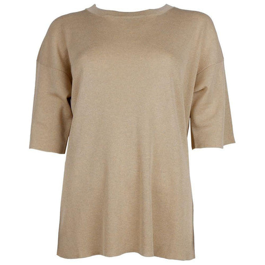 Alpha Studio Beige Viscose Sweater Alpha Studio Rosy Brown