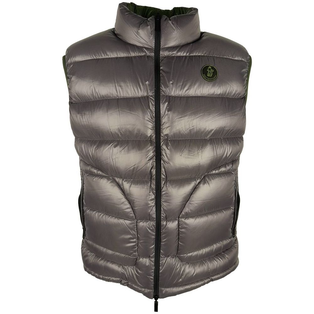 Centogrammi Chic Reversible Green & Grey Duck Down Vest Centogrammi