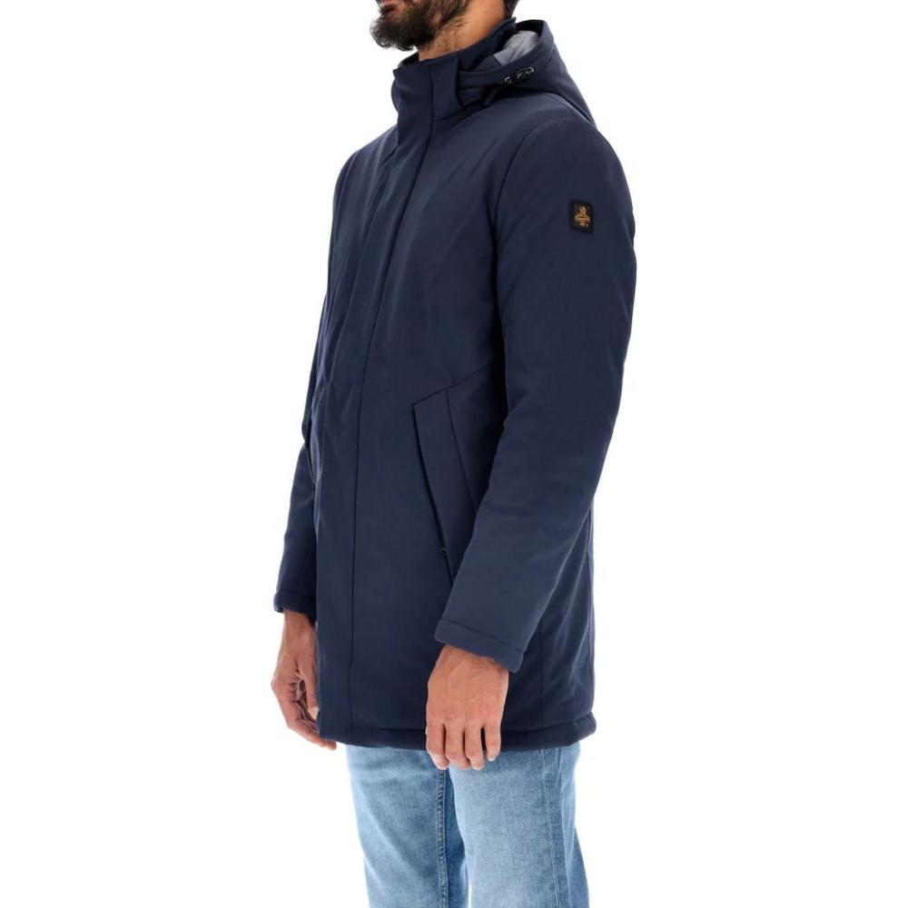 Refrigiwear Chic Blue Padded Parka with Removable Hood Refrigiwear