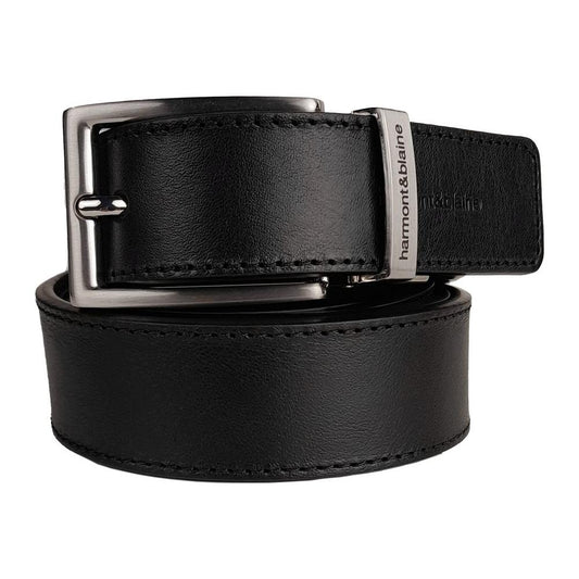 Harmont & Blaine Reversible Black Calfskin Leather Belt Harmont & Blaine