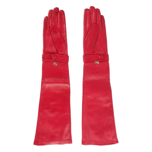 Cavalli Class Red Lambskin Women Glove Cavalli Class