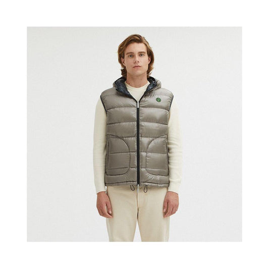 Centogrammi Gray Nylon Men's Reversible Vest Centogrammi