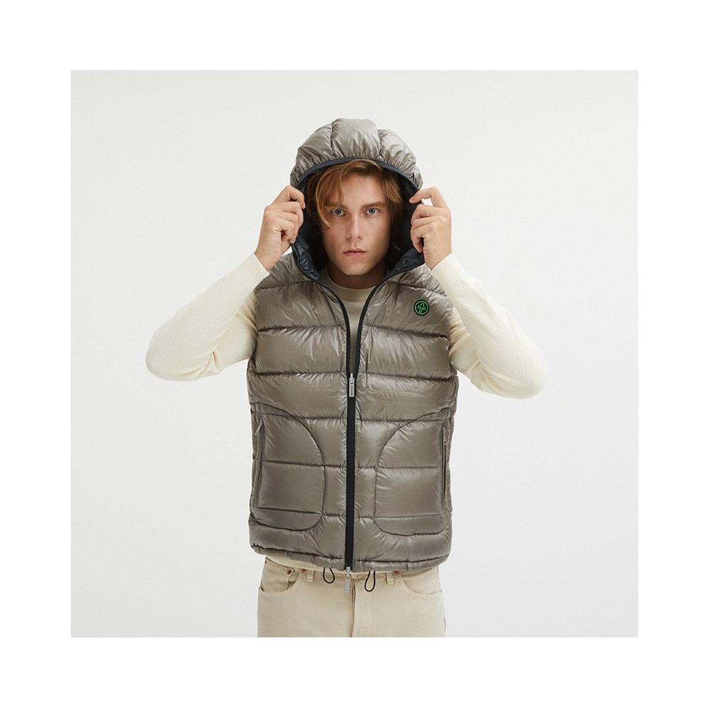 Centogrammi Gray Nylon Men's Reversible Vest Centogrammi