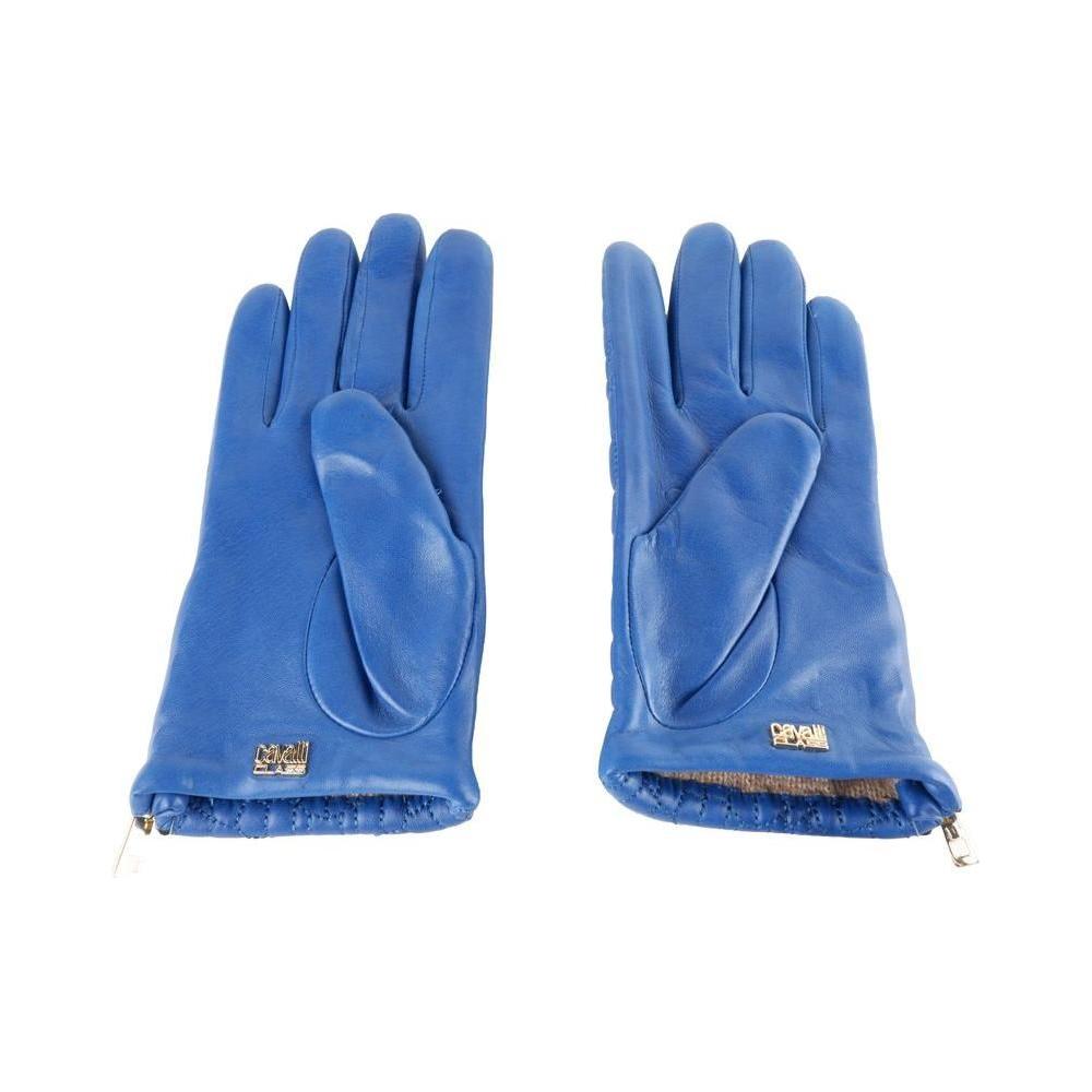 Cavalli Class Blue Lambskin Women Glove Cavalli Class