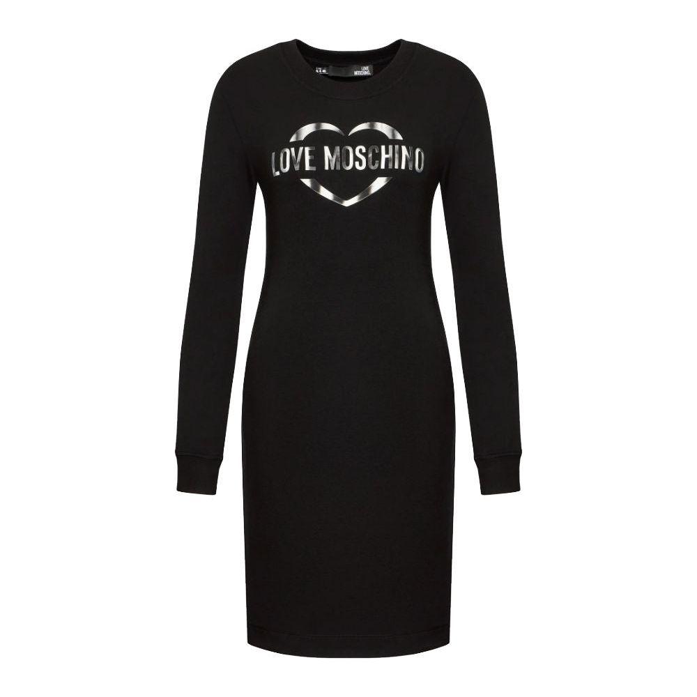 Love Moschino Chic Cotton Blend Logo Dress Love Moschino