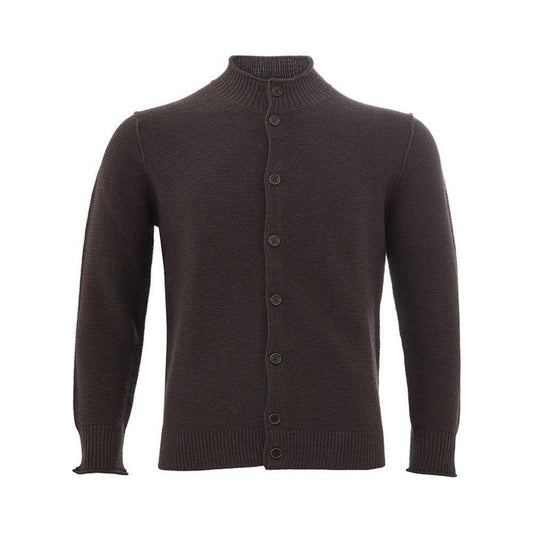 KANGRA Elegant Wool Brown Cardigan for Men KANGRA