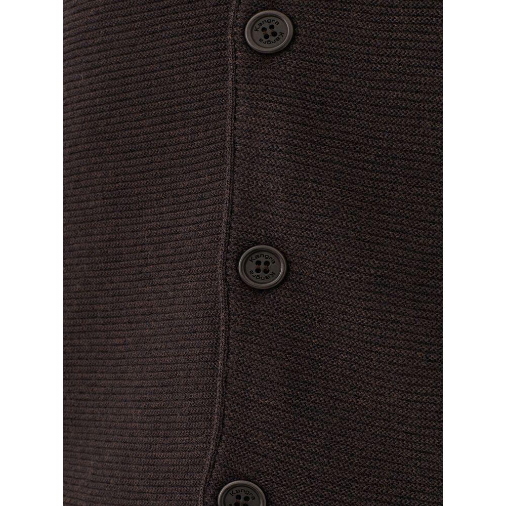 KANGRA Elegant Wool Brown Cardigan for Men KANGRA