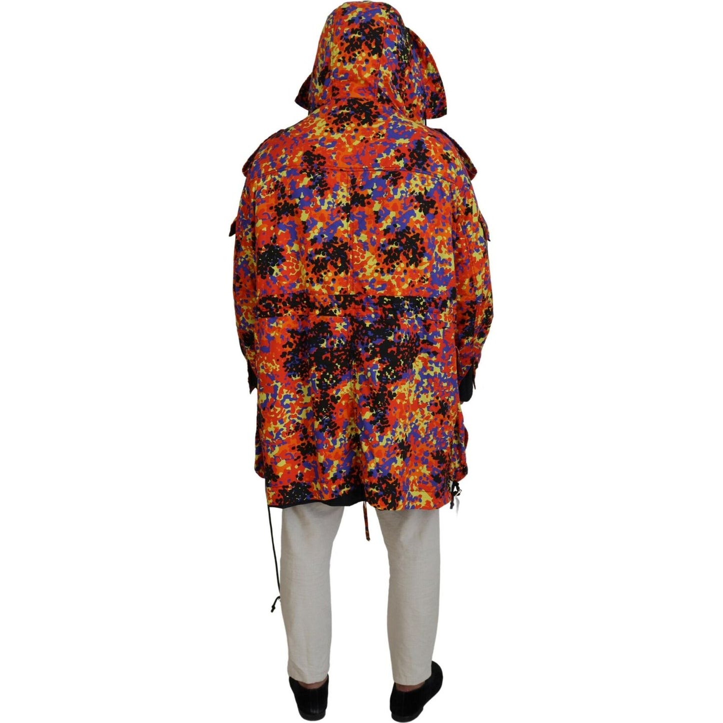 Dsquared² Multicolor Long Hooded Cargo Pocket Coat Jacket Dsquared²