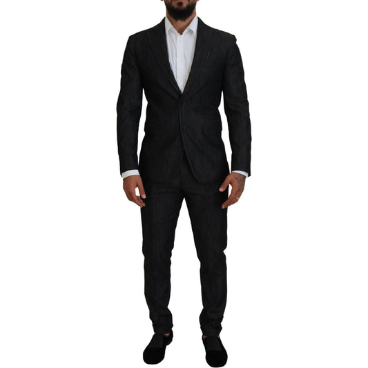 Dsquared² Black Cotton Single Breasted 2 Piece MIAMI Suit Dsquared²