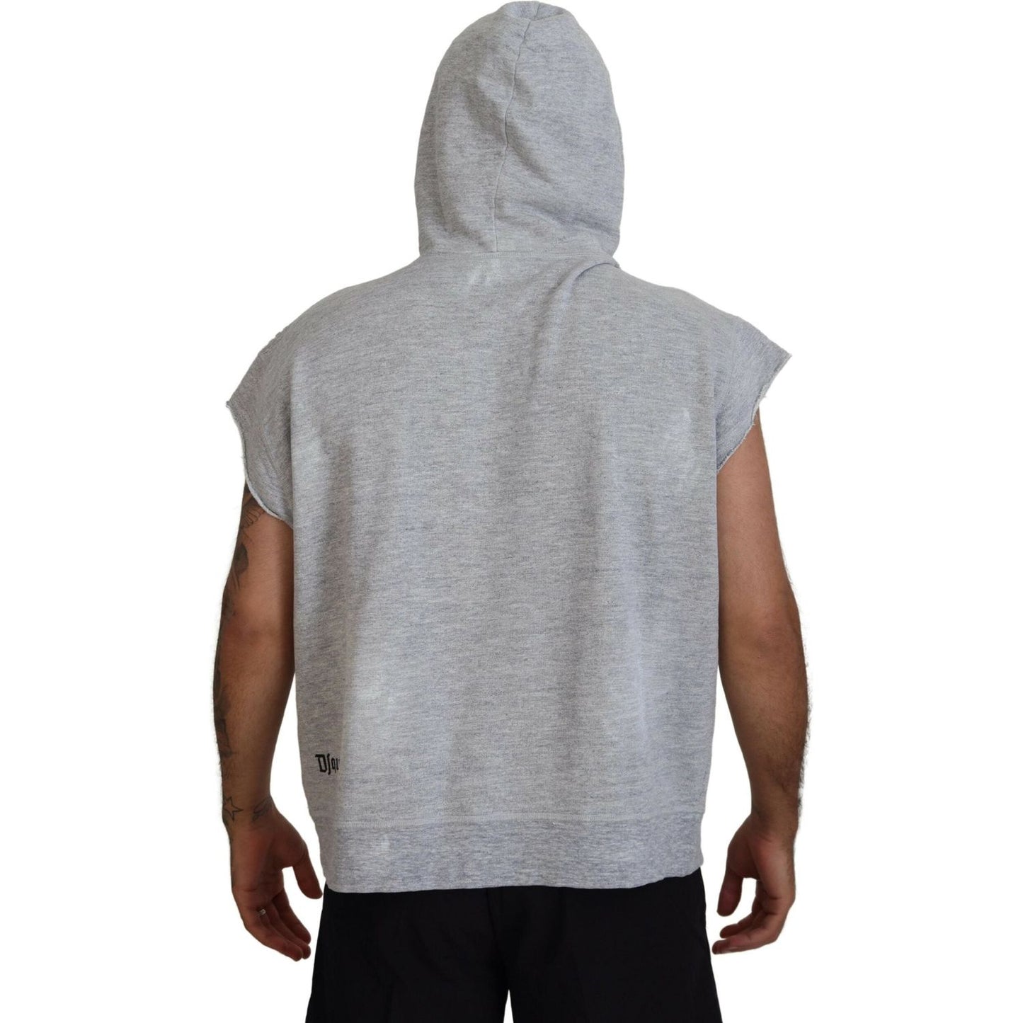 Dsquared² Light Gray Cotton Short Sleeves Hooded T-shirt Dsquared²