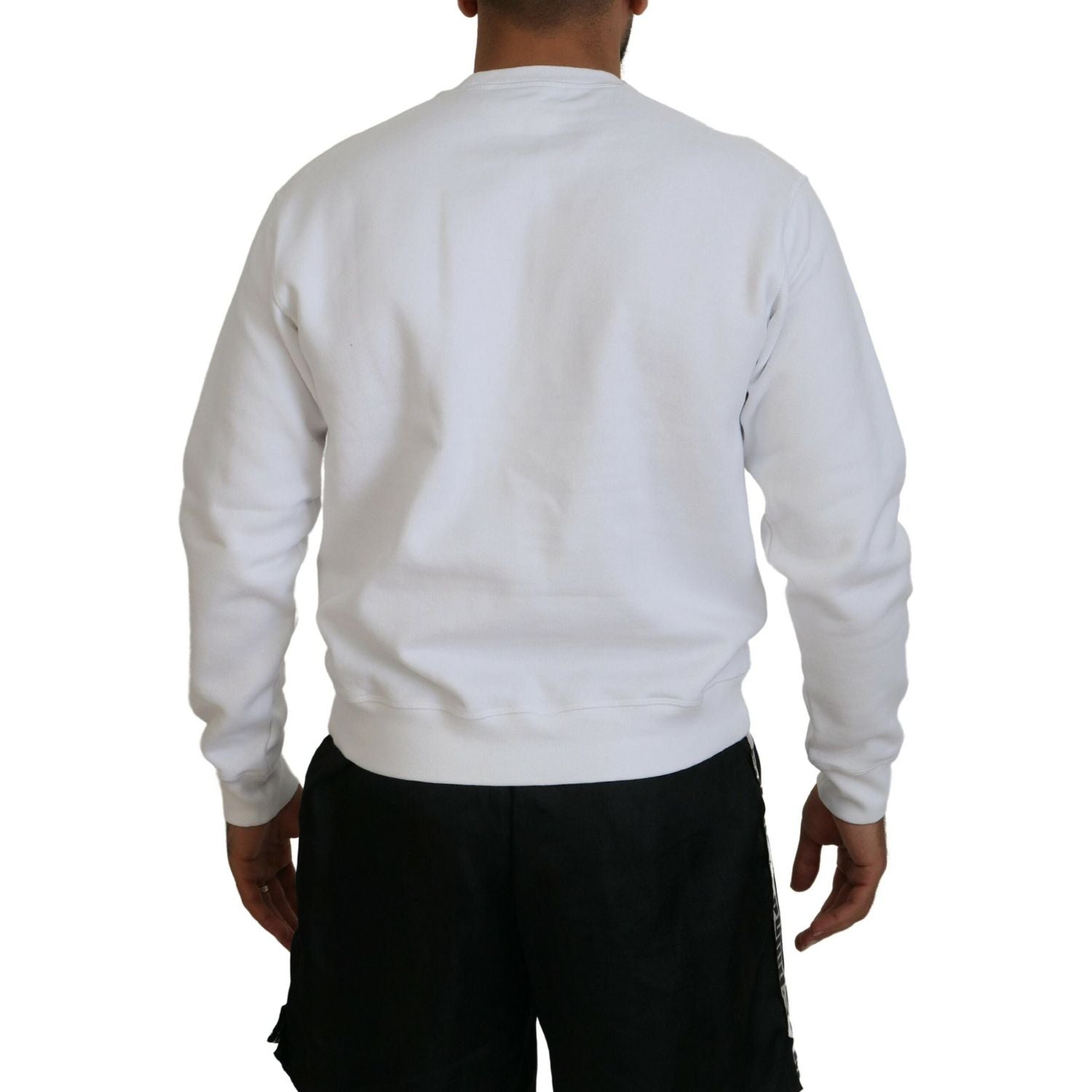 سترة صوفية بأكمام طويلة مطبوعة من القطن الأبيض من Dsquared²