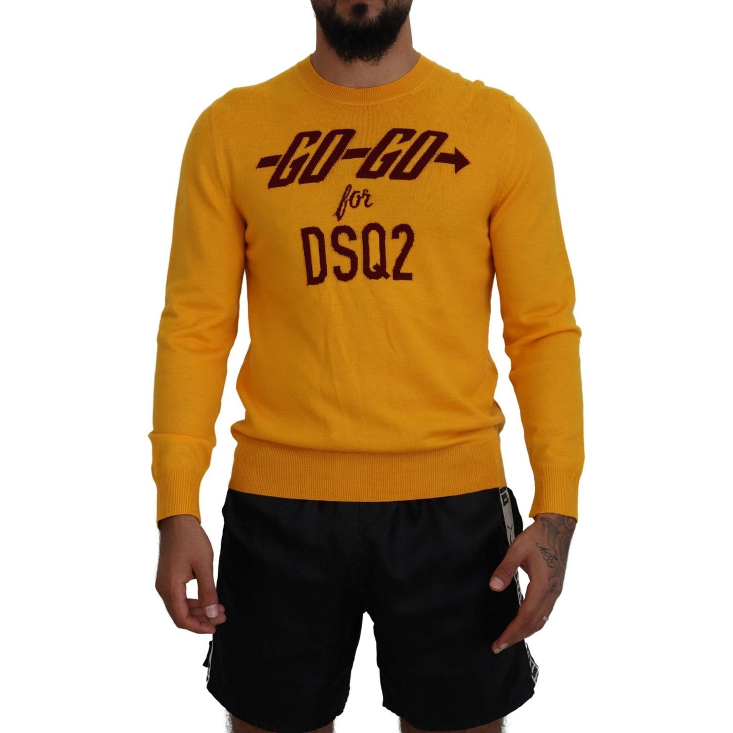 Dsquared² Orange Wool Long Sleeves Men Pullover Sweater Dsquared²