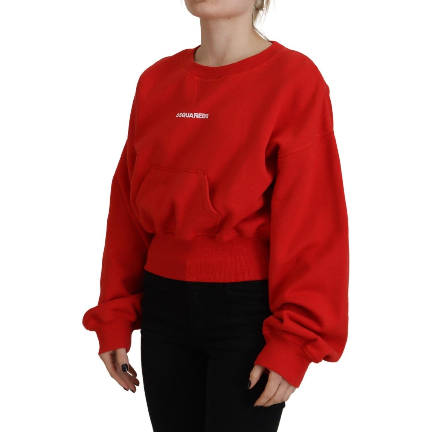 Dsquared² Red Logo Print Women Crew Neck Long Sleeve Sweater Dsquared²