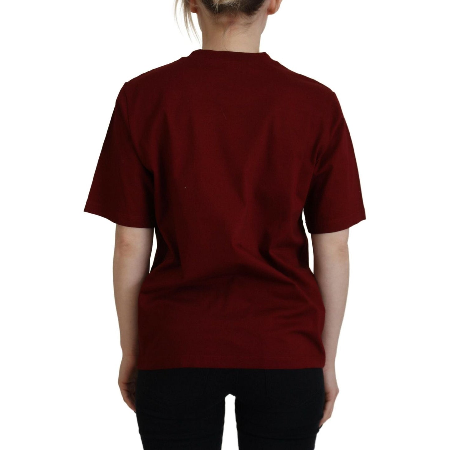 Dsquared² Maroon Logo Cotton Crewneck Short Sleeve Tee T-shirt Dsquared²