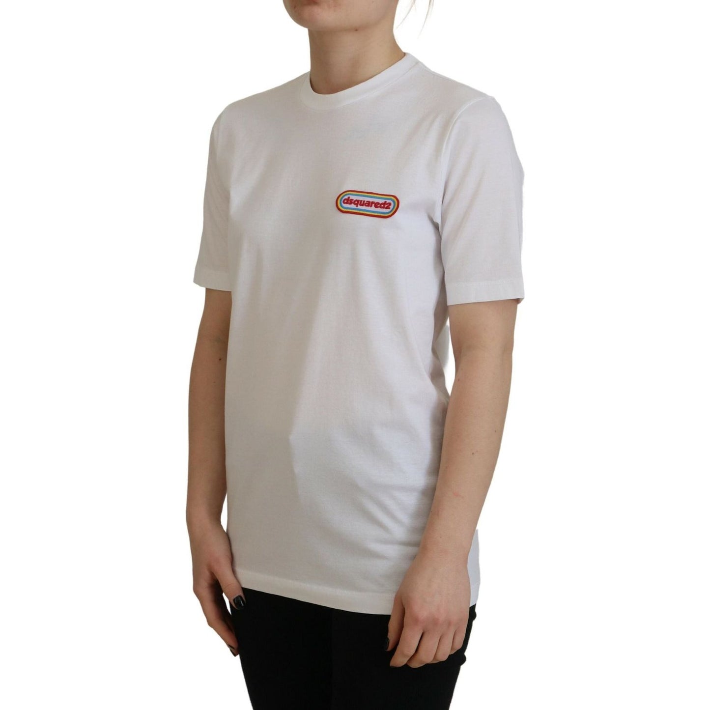 Dsquared² White Logo Patch Crewneck Short Sleeve Tee T-shirt Dsquared²