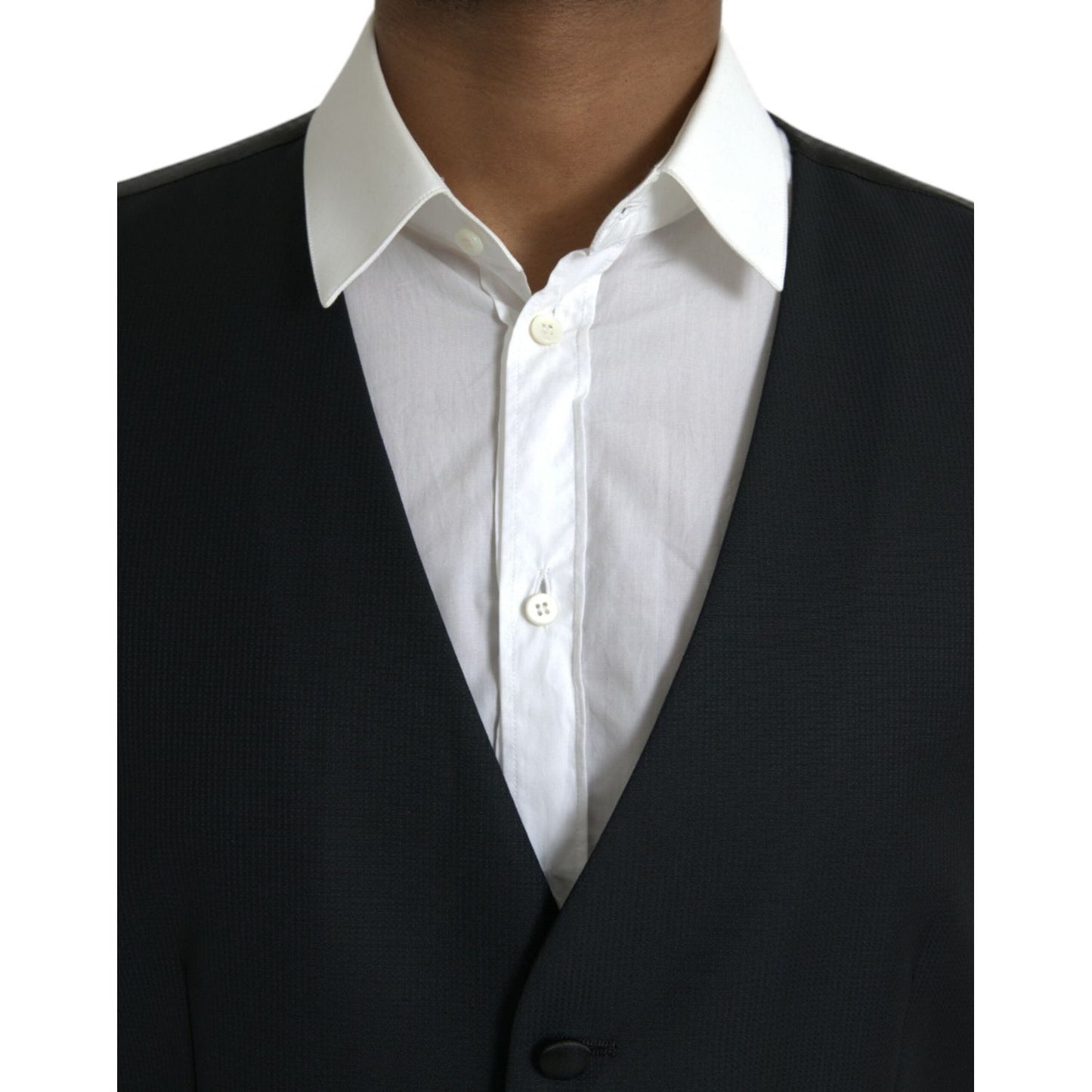 Dolce & Gabbana Black Wool Waistcoat Dress Formal Vest Dolce & Gabbana