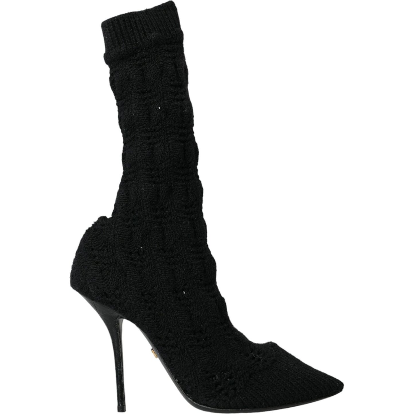 Dolce & Gabbana Black Stiletto Heels Mid Calf Boots Shoes Dolce & Gabbana