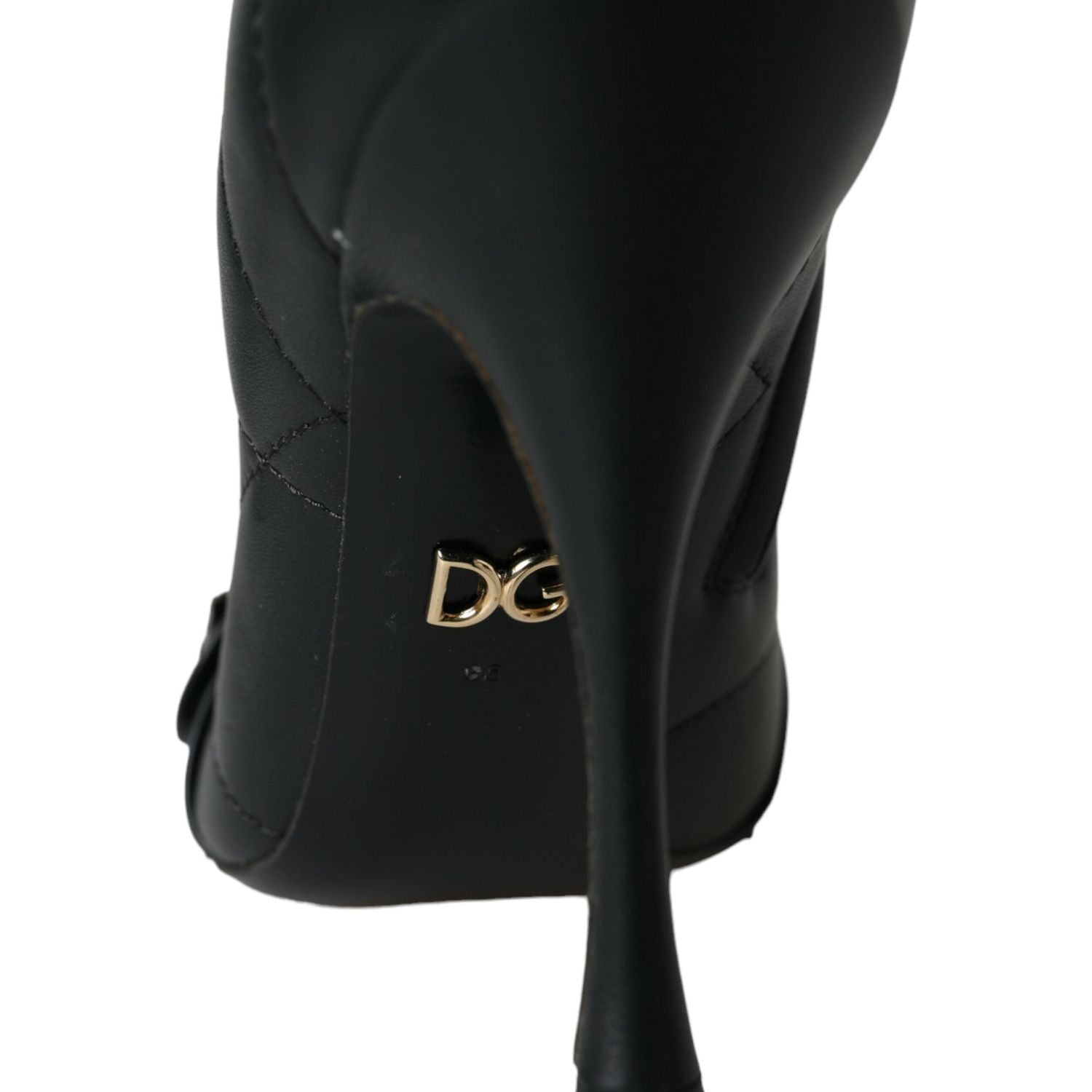 Dolce & Gabbana Black Devotion Quilted Buckled Boots Shoes