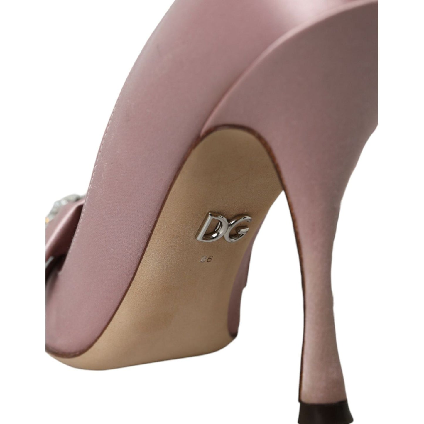 Dolce & Gabbana Pink Satin Crystal High Heels Pumps Shoes Dolce & Gabbana