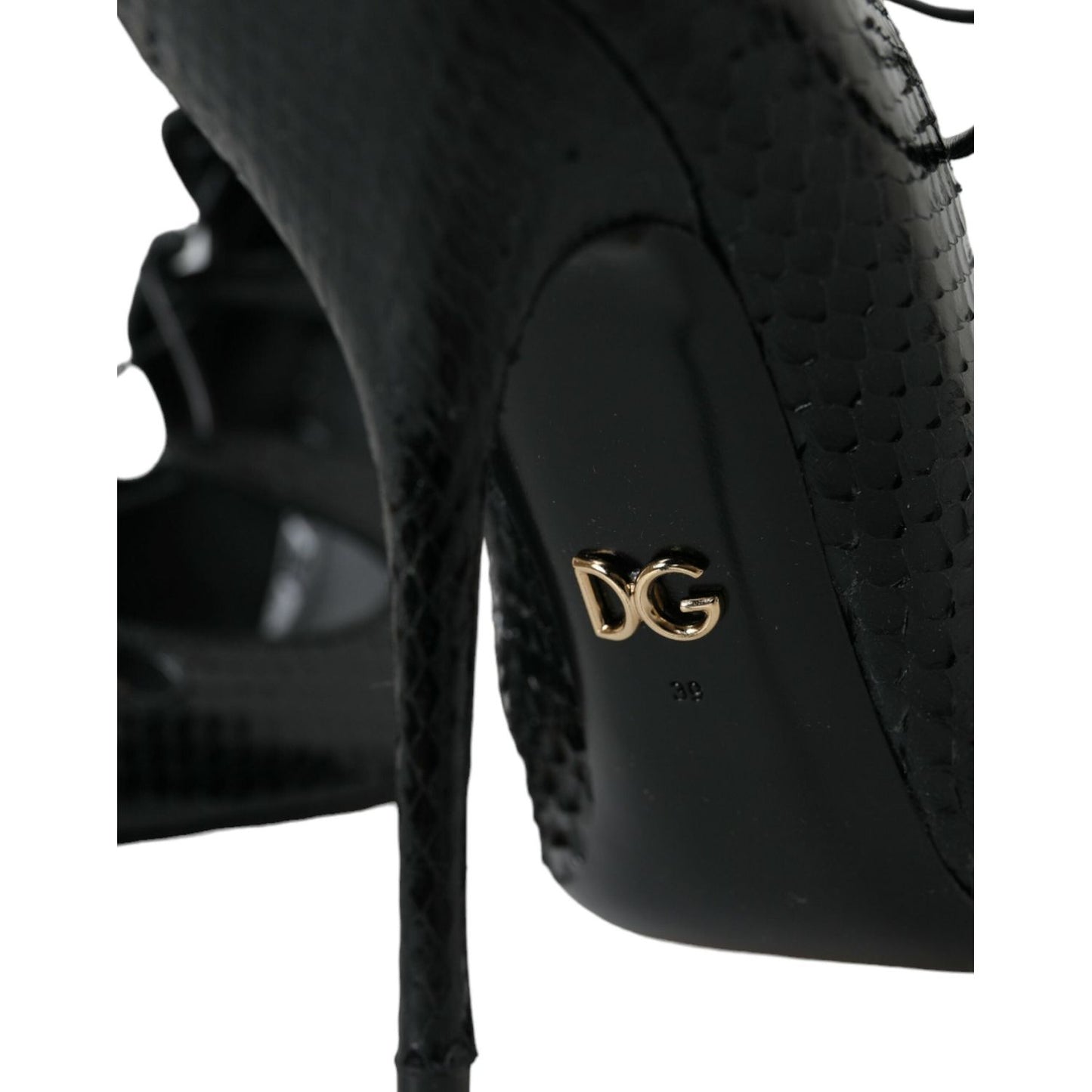 Dolce & Gabbana Black Python Leather Mary Jane Pumps Shoes Dolce & Gabbana