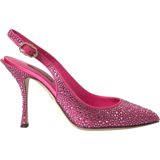 Dolce & Gabbana Pink Slingbacks Crystal Pumps Shoes Dolce & Gabbana