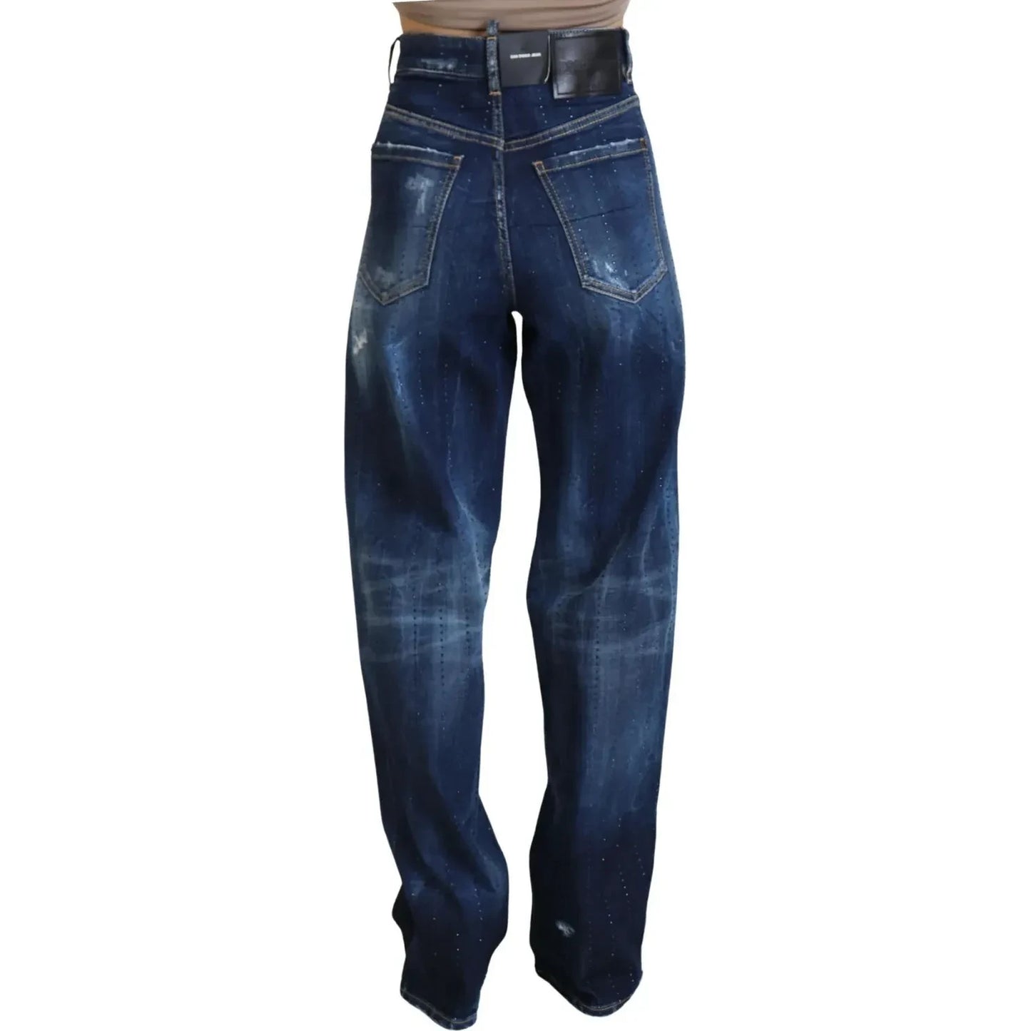 Dsquared² Blue High Waist Straight Denim Jeans San Diego Dsquared²